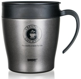 Banquet Termohrnček cestovný TAZZA 330 ml, antracit