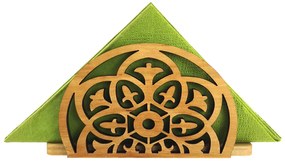 AMADEA Drevený stojanček na obrúsky s orientálnym motívom, masívne drevo, 12,5x6,5x3,5 cm