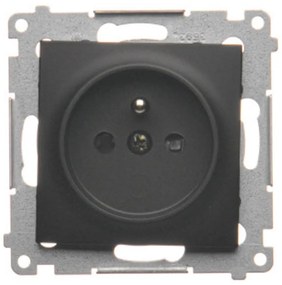 Zásuvka jednoduchá s uzemnením Simon54 čierna