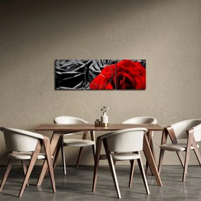 Obraz - Ruže (s hodinami) (90x30 cm)