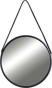 Čierne závesné okrúhle zrkadlo MIRAGE 50 cm