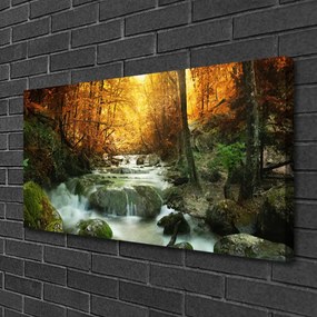 Obraz Canvas Vodopád príroda les jeseň 120x60 cm