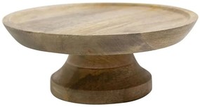Prírodný drevený podnos na tortu na nohe Wood Cake - Ø 25*10 cm