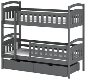 Detská posteľ 90 x 200 cm Irwin (s roštom a úl. priestorom) (grafit). Vlastná spoľahlivá doprava až k Vám domov. 1013564