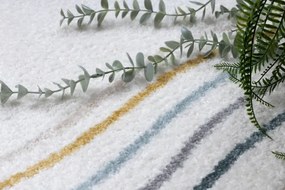 Koberec FUSION Shape  5707 biely / tmavozelený