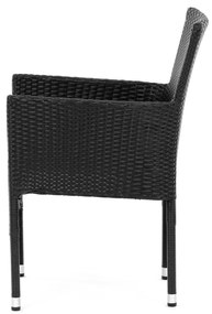 Autronic BONTEC Záhradná stolička, kov, polyratan, čierna, AZC-S2117 BK Farba: Čierna
