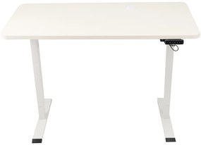 Výškovo nastaviteľný elektrický stôl BestBerg BBAT-14WW / rozmer 140x70 cm / výška 93,4-125,4 cm / biely