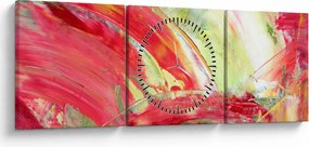 Obraz abstrakcie - maľba (s hodinami) (90x30 cm)