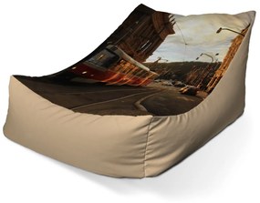 Sablio Sedací vak Lounge Električka v historickom meste - 80 x 95 x 50 cm