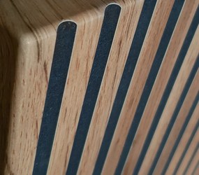 Nočný stolík Sento, čierna/dub wotan, s osvetlením