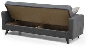 Trojmiestná rozkladacia pohovka KORFU tmavosivá