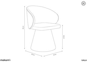 Krémovobiele čalúnené jedálenské kreslo Uala – Makamii