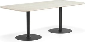 Stôl METRIC, zaoblené rohy, 2000x1000x720 mm, čierna/jaseň