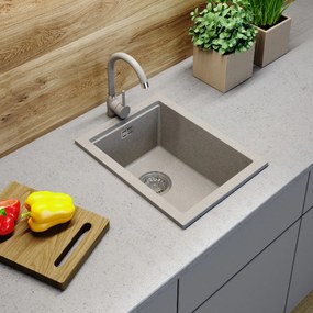 Gamma Decor 3850, 1-komorový granitový drez 380x500x207 mm, béžová, GMA-ZLE000157