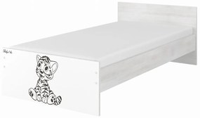 Raj posteli Detská posteľ "hnedý tiger" MAX  XL biela
