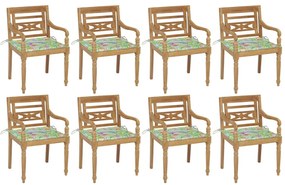 Batavia stoličky s podložkami 8 ks tíkový masív 3073361