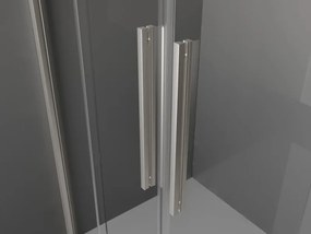Mexen Velar L Duo, posuvné sprchové dvere do otvoru 140 cm, 8mm číre sklo, brúsená oceľ, 871-140-003-02-97