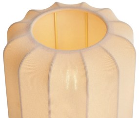 Japandi stolná lampa zlatá s béžovým tienidlom - Pluni