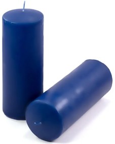 Sada stĺpových sviečok, 20 cm, Ø 7,5 cm, modrá, 4 ks