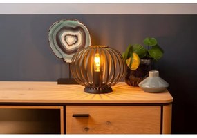 Lucide 78574/25/30 - Stolná lampa MANUELA 1xE27/40W/230V pr. 25,5 cm čierna