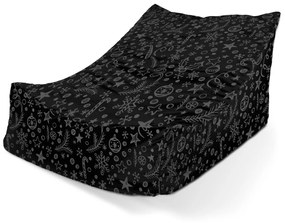 Sablio Sedací vak Lounge Vianoce na čiernej - 80 x 95 x 50 cm