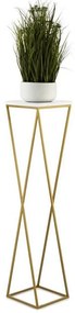 HowHomely Stojan na kvety LOFT 100x24 cm zlatá/biela 10-1631-100-GW-MDF