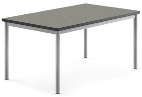 Stôl SONITUS, 1200x800x600 mm, linoleum - tmavošedá, strieborná