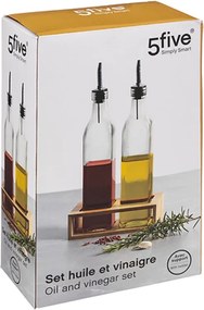 Fľaše na olej a ocot v bambusovom stojane GUSTO, 2x 480 ml