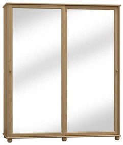 Skriňa s posuvnými dverami, zrkadlo, široká - SK21: Biela vešiakopoličková 133cm