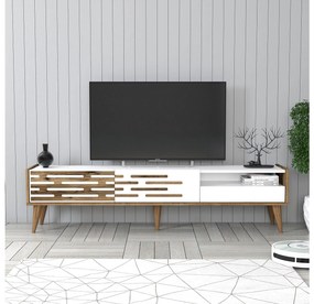 TV stolík/skrinka Tonase (orech + biela). Akcia -20%. Vlastná spoľahlivá doprava až k Vám domov. 1095464