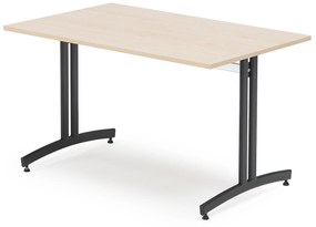 Stôl SANNA, 1200x800x720 mm, čierna/breza