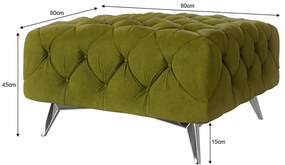 Zelená zamatová podnožka Chelsea – Ropez