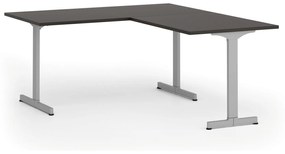 Kancelársky stôl PRIMO BETA L, 1600 x 1800 mm, sivá podnož, wenge