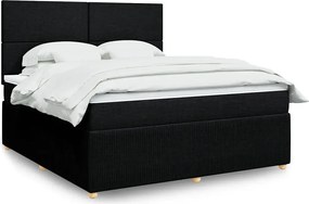 vidaXL Posteľný rám boxspring s matracom čierny 180x200 cm látka