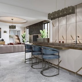 Luster na lanku CAMO 5xE27/15W/230V zlatá