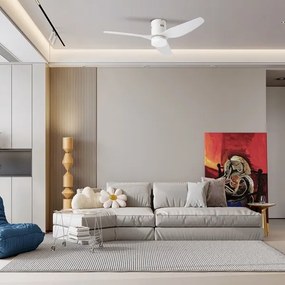 ZEVENTI - LED stropný ventilátor PADUA LED/18W/230V Wi-Fi Tuya biely + diaľkové ovládanie