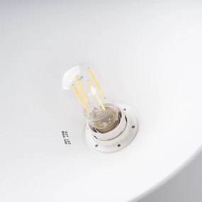 Závesné svietidlo Jaga, 1x biele kovové tienidlo, drevo