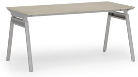 Kancelársky stôl PRIMO SIGMA, 160x80 cm, sivá podnož, dub prírodný