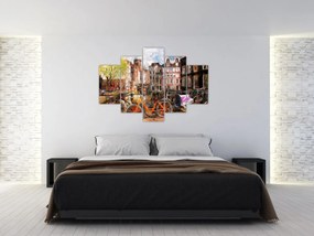 Obraz - Amsterdam, maľba (150x105 cm)