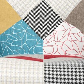Kreslo ušiak s podnožou ELDORIA PATCHWORK