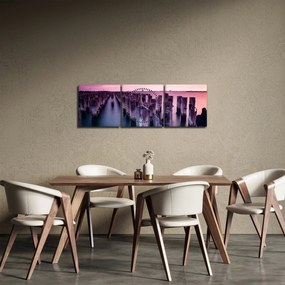 Obraz drevených kolov (s hodinami) (90x30 cm)