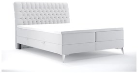 Manželská posteľ Boxspring 160 cm Molera (biela ekokoža) (s úložným priestorom). Vlastná spoľahlivá doprava až k Vám domov. 1044260