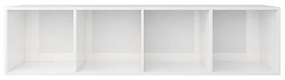 vidaXL Knižnica/TV skrinka biela 36x30x143 cm drevotrieska lesklá-