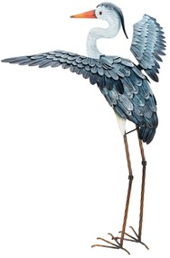 Záhradná kovová figúrka Crane 2, 86 cm, viacfarebná