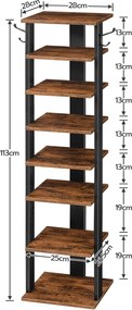 Botník Vasagle Kloudy 28 cm černý/hnědý