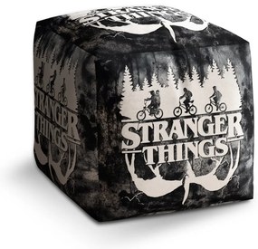 Taburet Cube Stranger Things White, čierna / biela