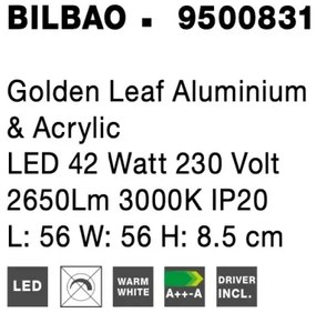 LED stropné svietidlo Bilbao 56 zlaté