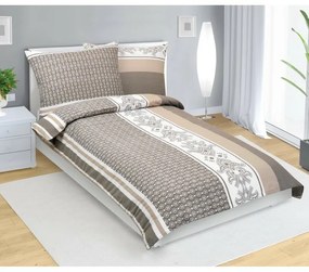 Bellatex Bavlnené obliečky Ornament kávová, 140 x 200 cm, 70 x 90 cm, 140 x 200 cm, 70 x 90 cm