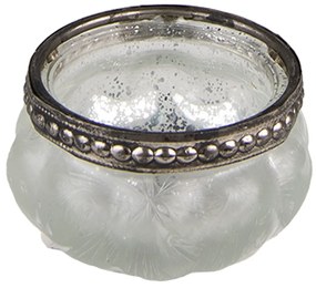 Antik sklenený svietnik na čajovú sviečku - Ø 5*3 cm
