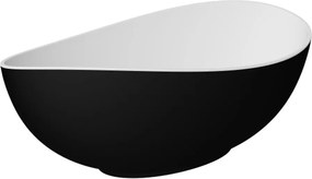 Besco Voľne stojaca vaňa z liateho mramoru Siya BW Matt 160x92 (172x100), biela lesk/čierna mat BESCO-Typ výpuste: Alcaplast Click-Clack s vrchným či…